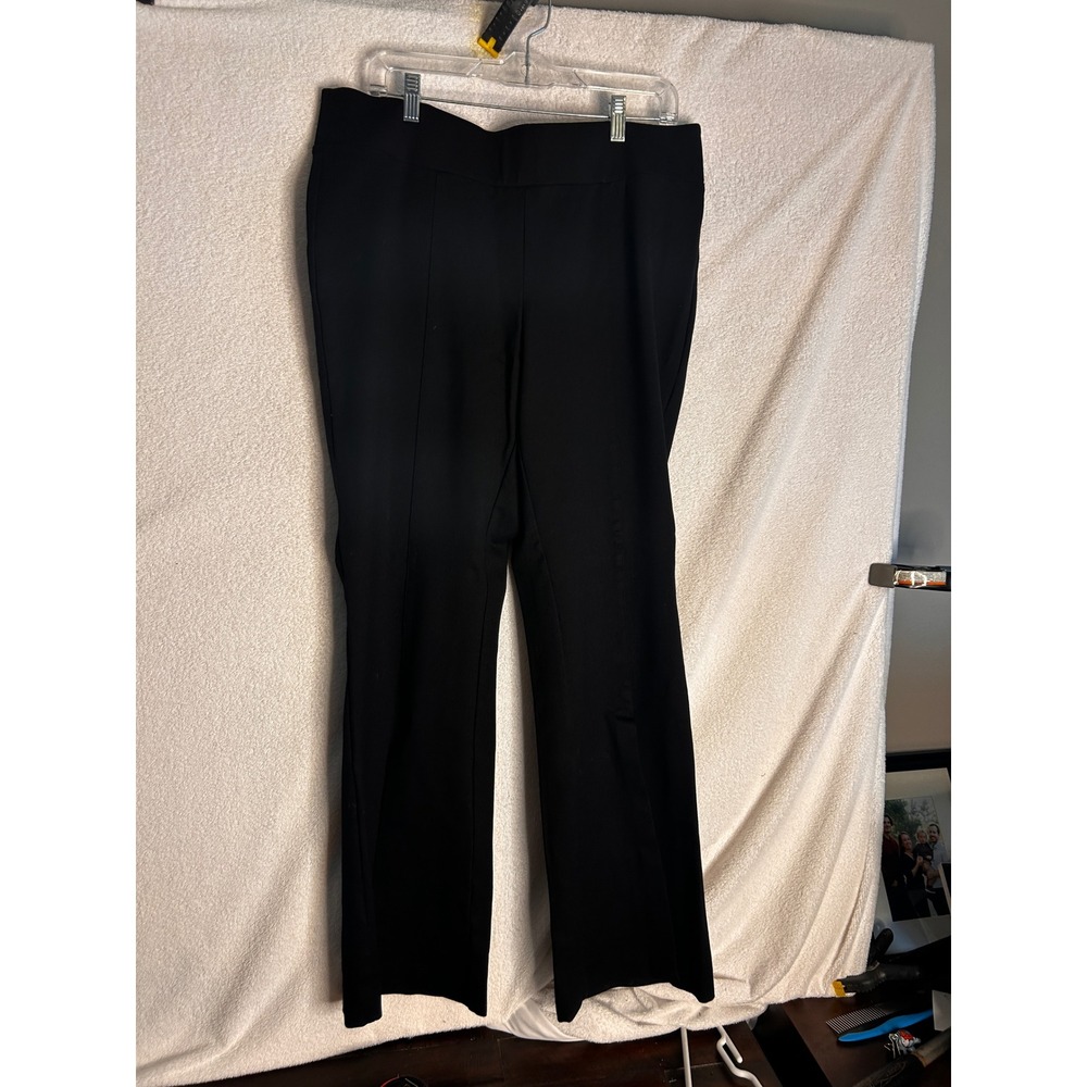 INC International Concepts Black Flare Leg Pull On Dress Pants Womens 16W